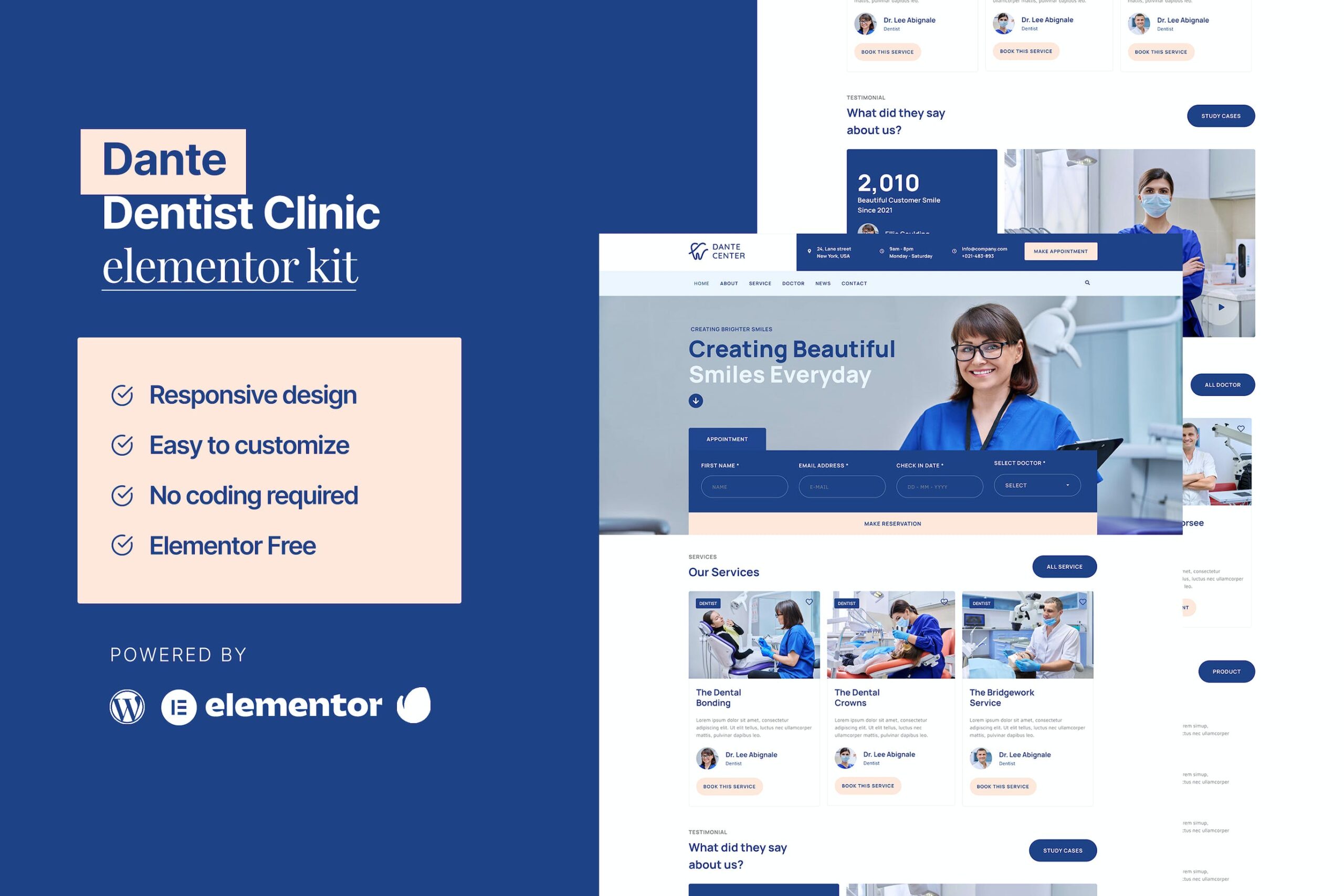 Dante - Dentist & Dental Clinic Elementor Template Kit