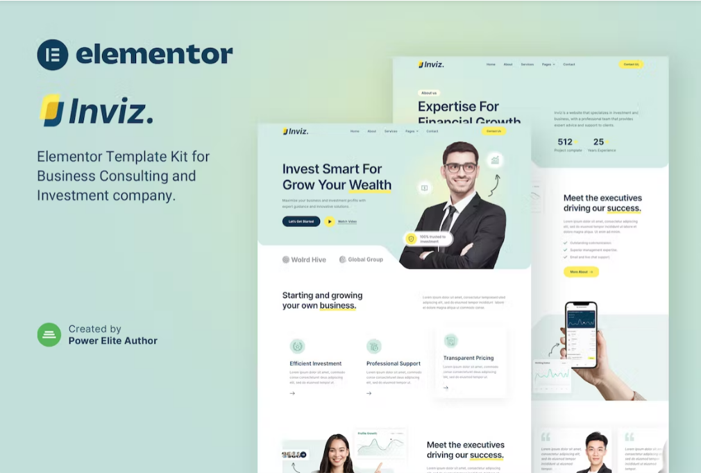 Inviz - Business Consulting & Investment Elementor Template Kit