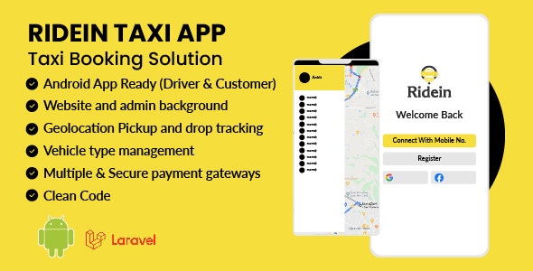 RideIn Taxi App - Android Taxi Booking App With Admin Panel
