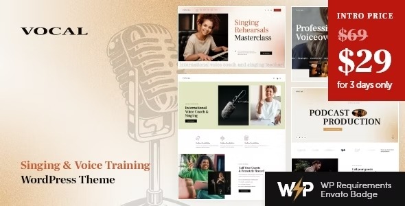 Vocal - Singing - Voice Artist WordPress Theme