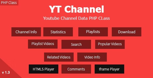 YT Channel - YouTube Channel And Video Details API PHP Class