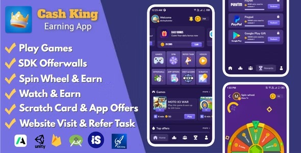 Cash King Android Earning App with Admin Panel