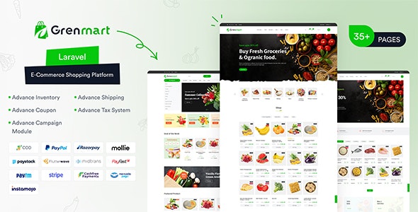 Grenmart - Organic - Grocery Laravel eCommerce