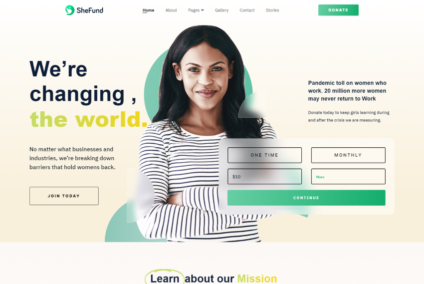 JoomShaper SheFund Joomla Template