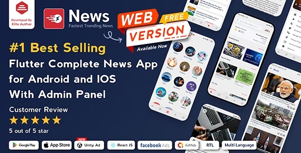 News - Flutter News App for Android - iOS with Admin Panel