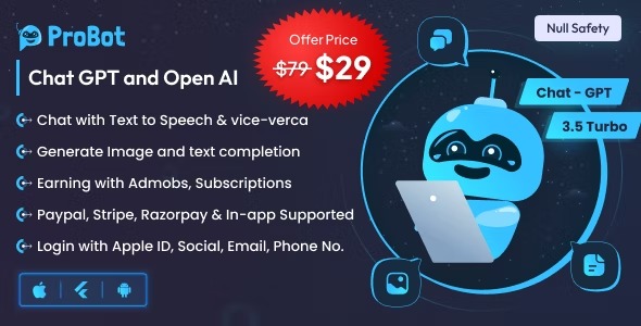 ProBot - ChatGPT Admob | Subscription InApp | Open AI Chat