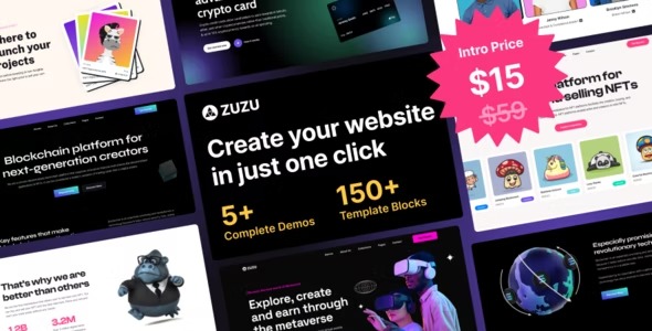 Zuzu- NFT - Crypto WordPress Theme