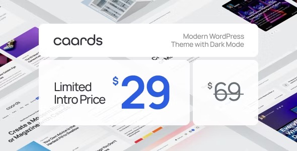 Caards - Modern Blog - Magazine WordPress Theme with Dark Mode