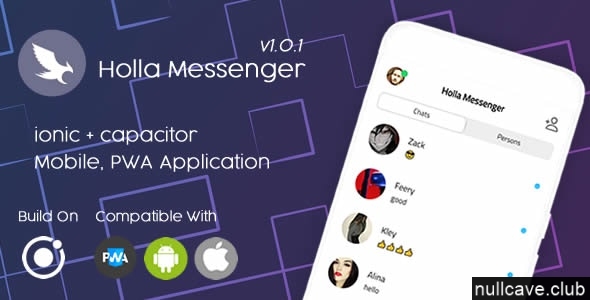 Holla Messenger - Ionic - Pwa Mobile App