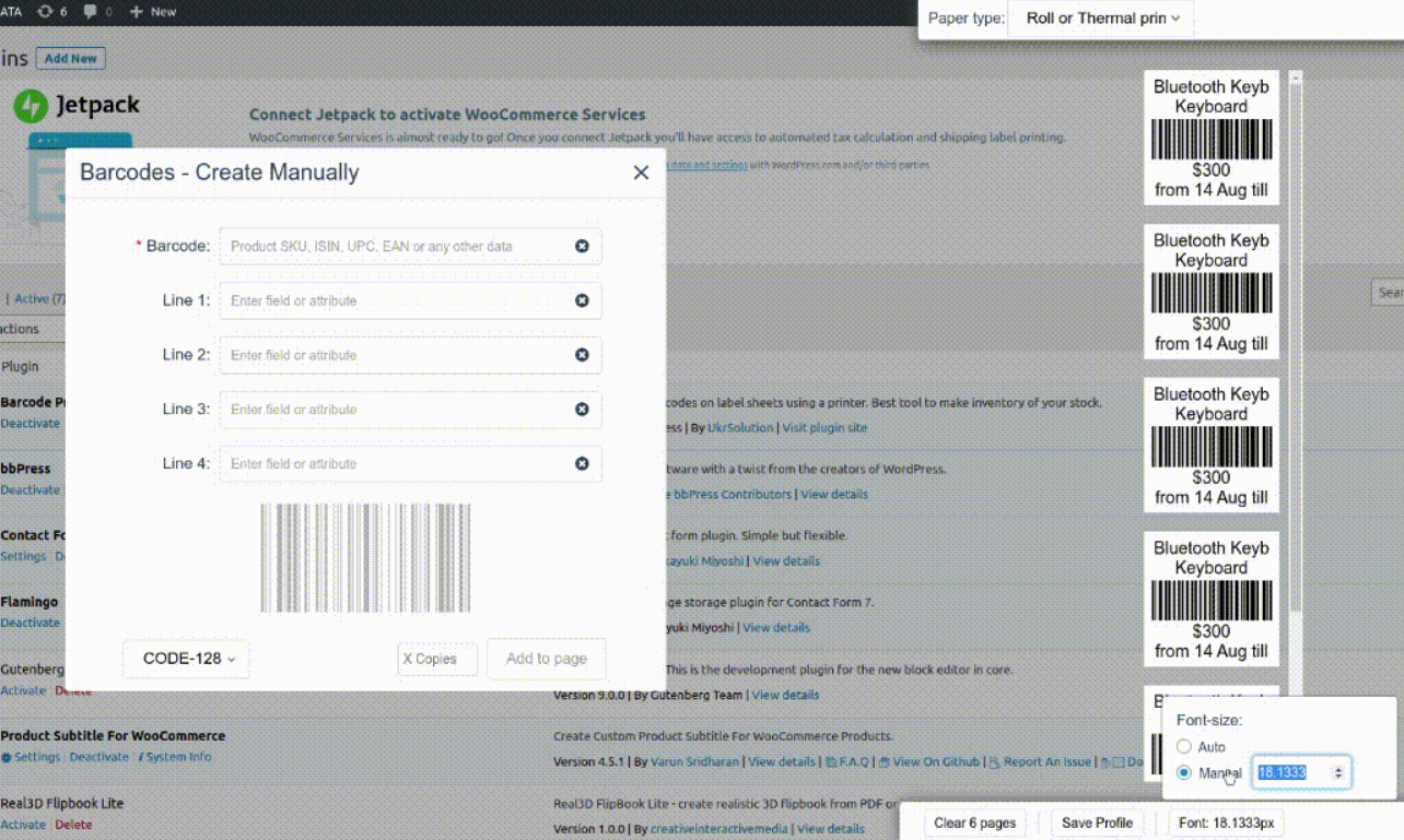 Print Barcode Labels for WooCommerce Products