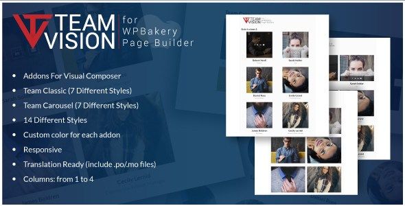 Teamvision - Team Addons for WPBakery Page Builder for WordPress