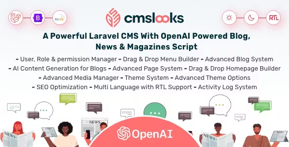 CMSLooks | Laravel CMS With OpenAI Powered Blog