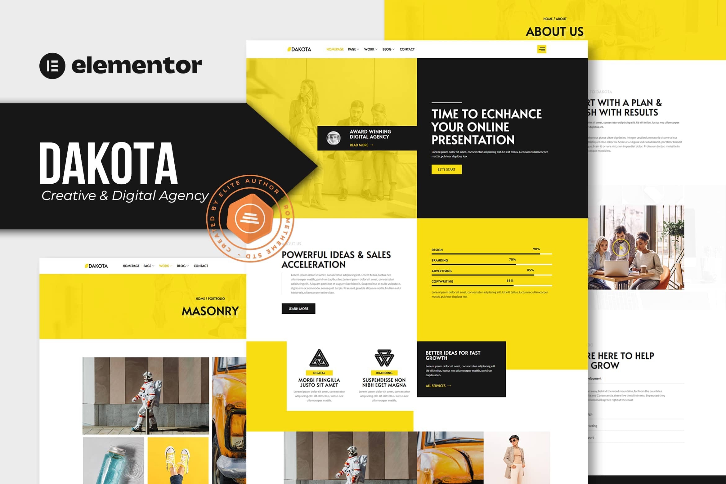Dakota - Creative & Digital Agency Elementor Template Kit