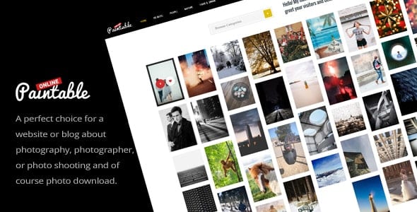 Paintable - Photography and Blog / Photos WordPress Theme