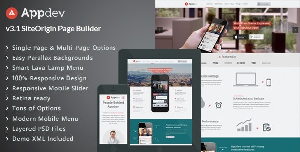 Appdev Mobile App Showcase WordPress Theme