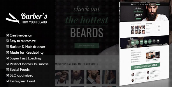 Barber - WordPress Theme for Barbers - Hair Salons