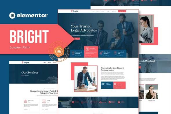Bright - Lawyer and Firm Elementor Template Kit
