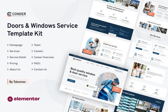 Conder - Doors & Windows Service Elementor Template Kit