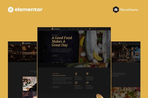 Crestaurant - Elegant Restaurant Pro Full Site Elementor Template Kit