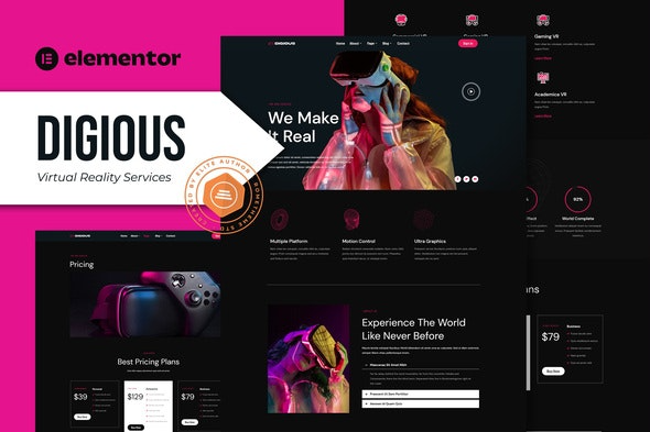 Digious - Virtual Reality Services Elementor Template Kit