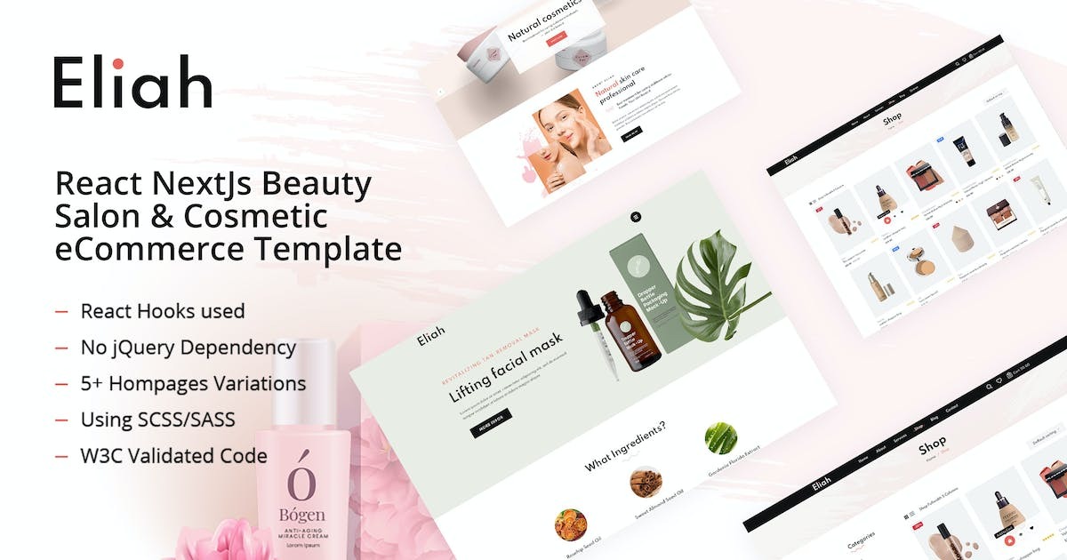 Eliah - React NextJs Beauty - Cosmetic eCommerce