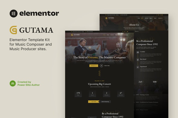 Gutama - Music Composer & Producer Elementor Template Kit