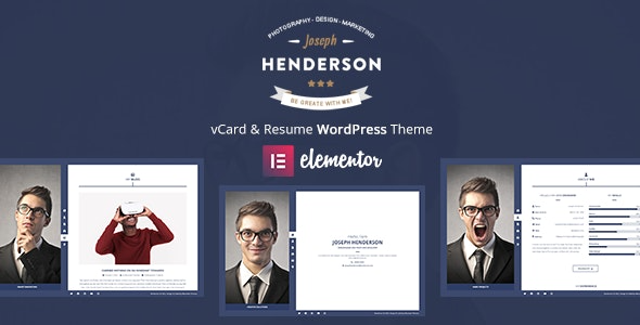 Henderson vCard - Resume WordPress Theme