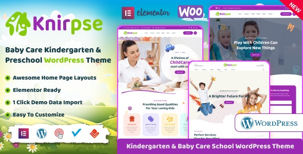 Knirpse Kindergarten - Baby Care WordPress Theme