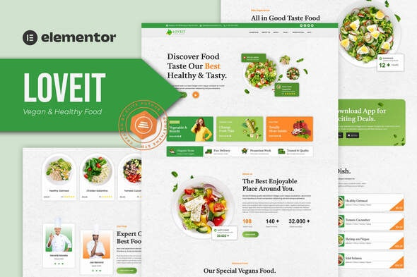 Loveit - Vegan & Healthy Food Restaurant Elementor Template Kit
