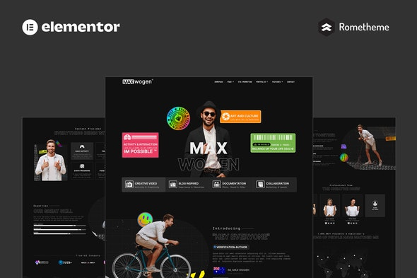 MAX - Content Creator Elementor Pro Full Site Template Kit