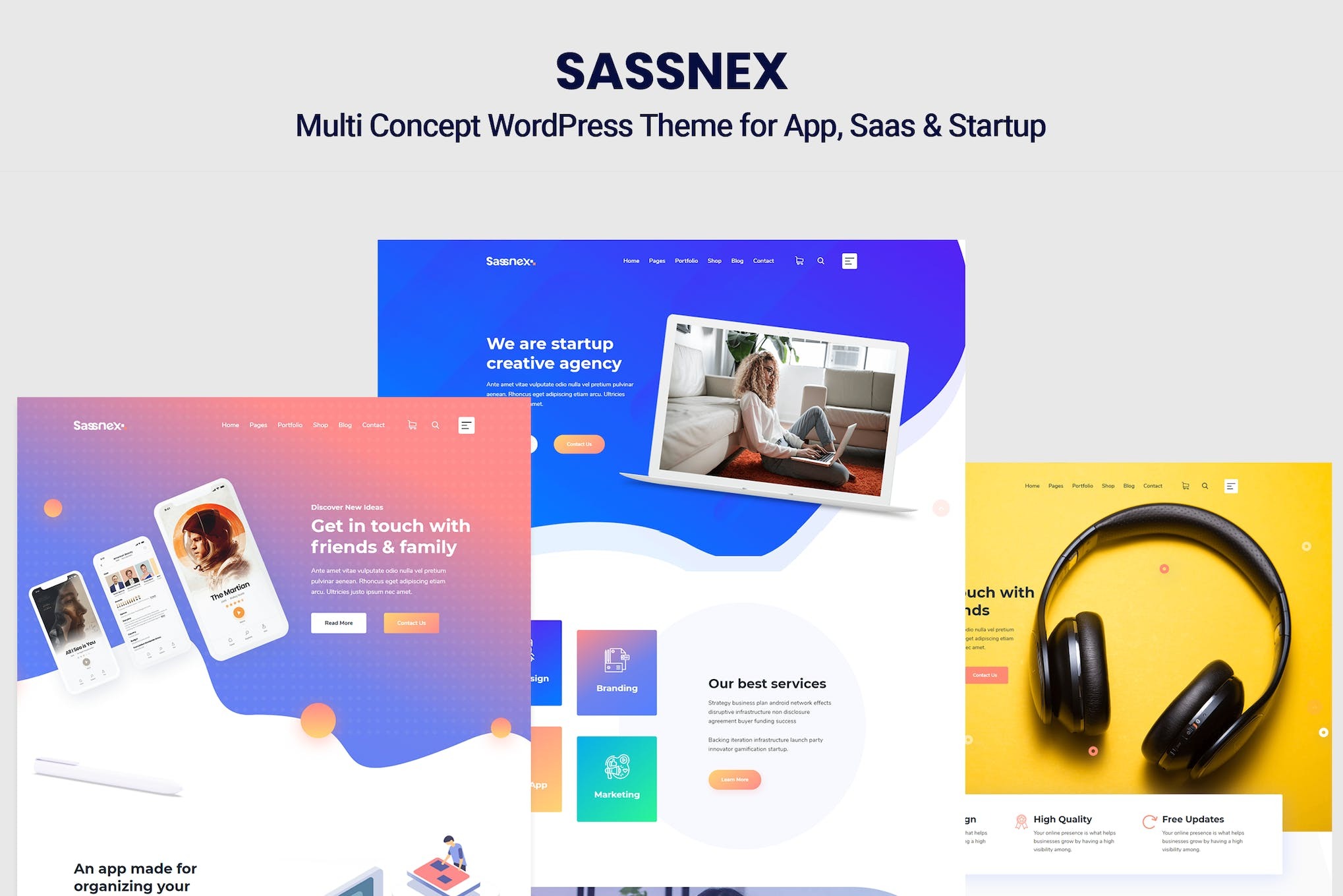 Sassnex - Multi-concept WordPress Theme for App