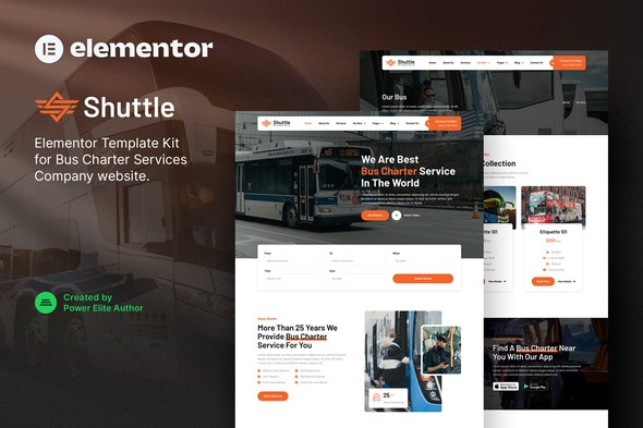 Shuttle - Bus Charter Service & Transport Company Elementor Template Kit