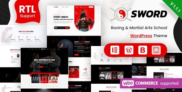 Sword Martial Arts Boxing WordPress Theme + RTL