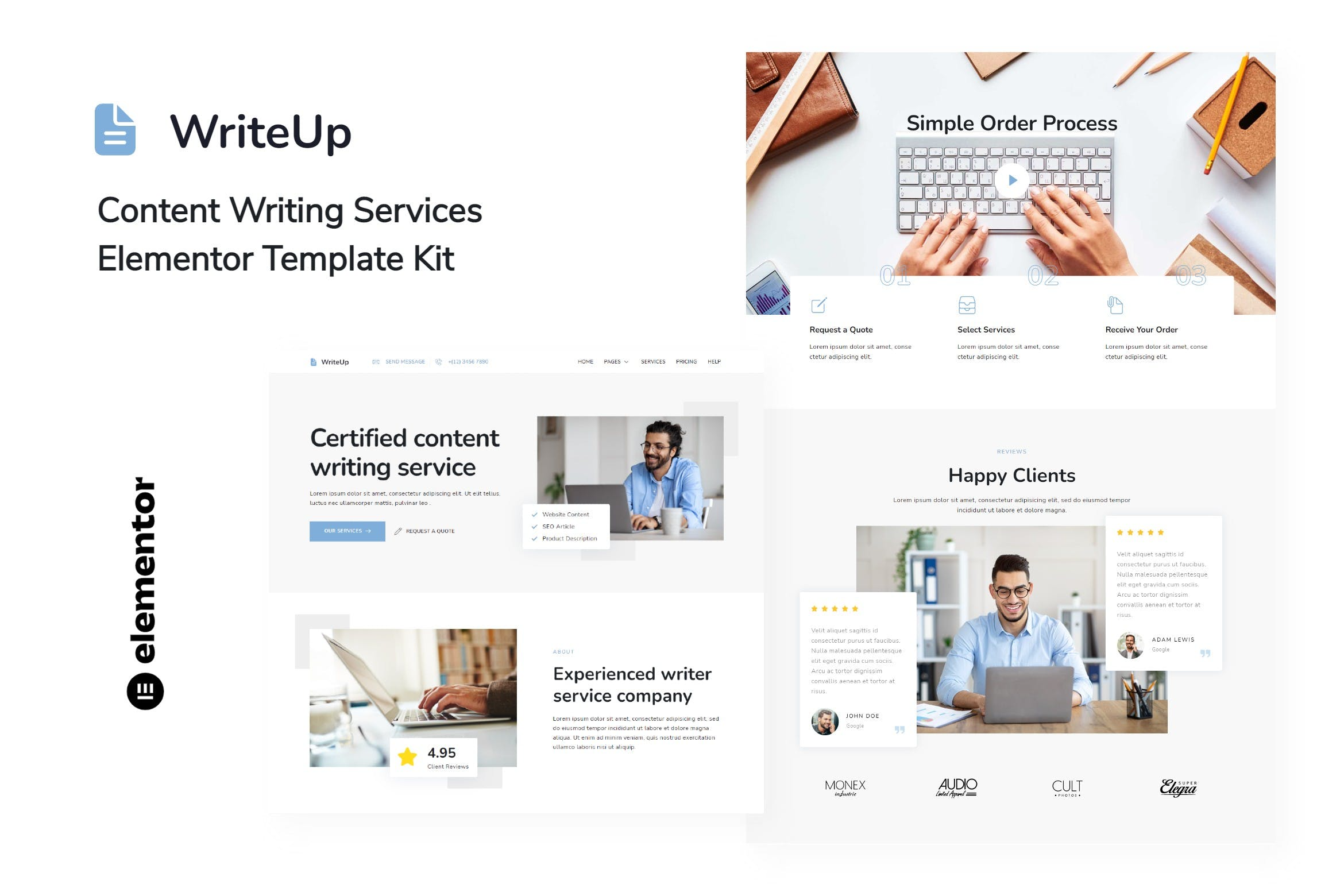 WriteUp - Content Writing Services Elementor Template Kit