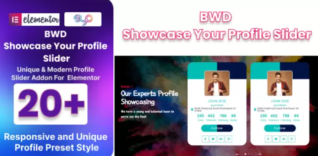 BWD Showcase Your Profile Slider for Elementor