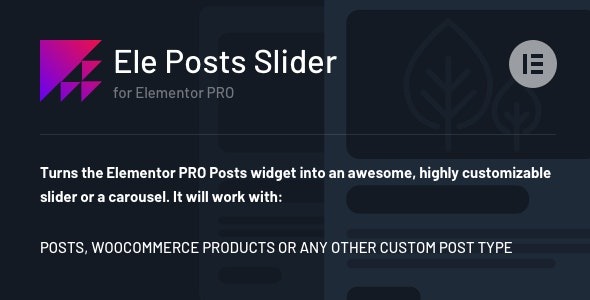 Ele Posts Slider any post type slider for Elementor PRO
