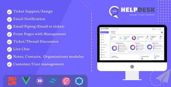 HelpDesk Online Ticketing System with Website - ticket support and management