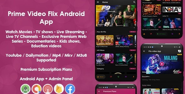 Prime Video Flix App Movies - Shows - Live Streaming - TV - Web Series - Premium Subscription Plan