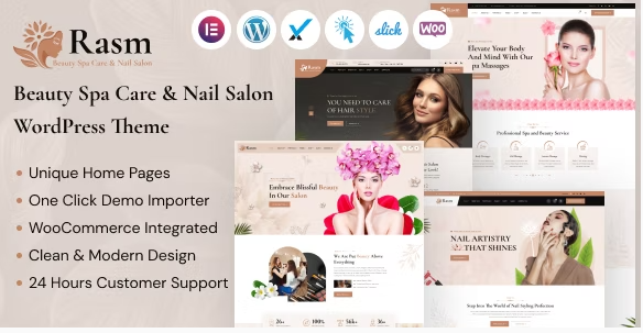 Rasm Beauty Spa Care & Nail Salon WordPress Theme
