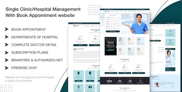 Single Clinic Hospital Management With Book Appointment website