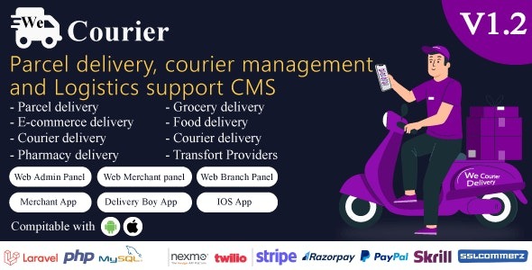 We Courier Courier and logistics management CMS with Merchant