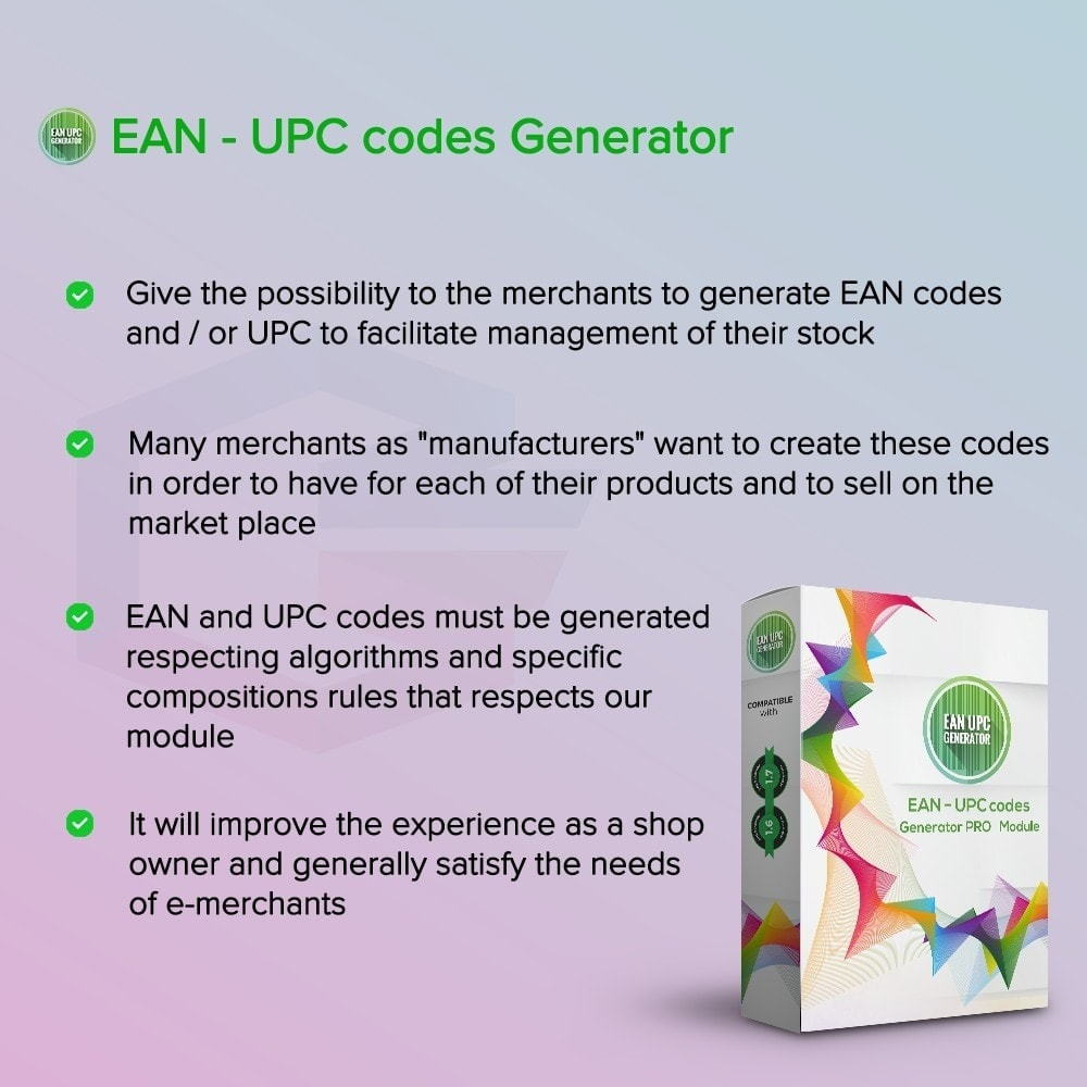 EAN UPC codes Generator PrestaShop