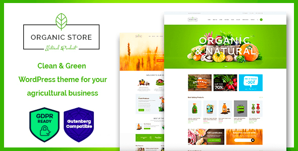 Organic Store Eco Products Shop WordPress Theme + RTL