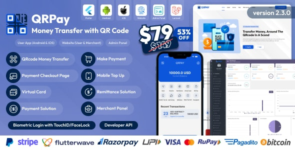 QRPay Money Transfer with QR Code Full Solution