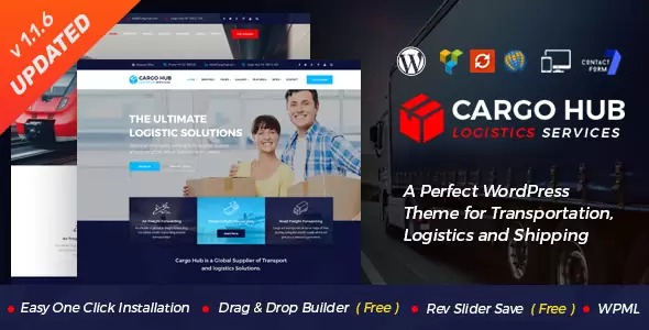 Cargo HUB Transportation and Logistics WordPress Theme