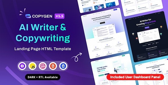 CopyGen - AI Writer - Copywriting Landing Page HTML Template