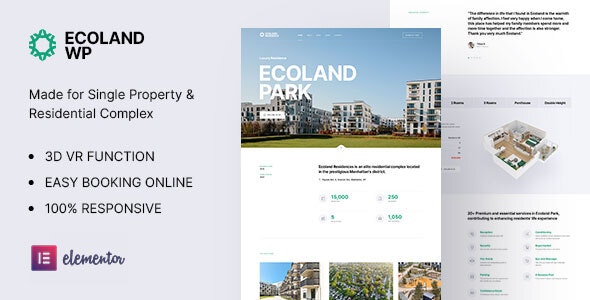 Ecoland Single Property WordPress Theme