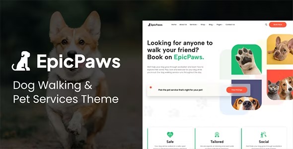 EpicPaws Dog Walking & Pet Services Theme
