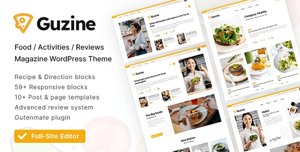 Guzine - Adsense Ready Magazine WordPress Theme for Food Blogging