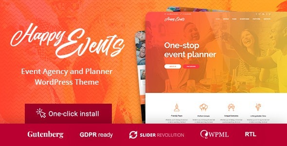 Happy Events Holiday Planner - Event Agency WordPress Theme